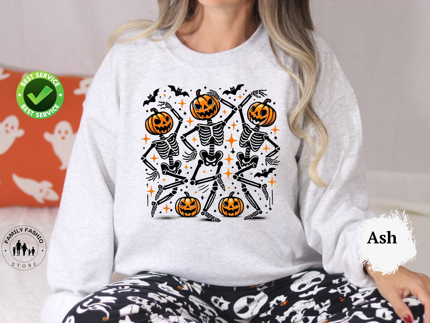 Skeleton pumpkin sweater