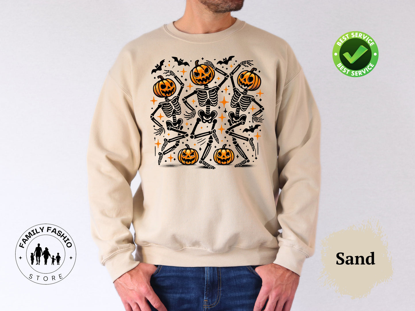 Skeleton pumpkin sweater