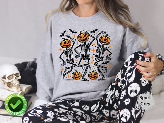 Skeleton pumpkin sweater