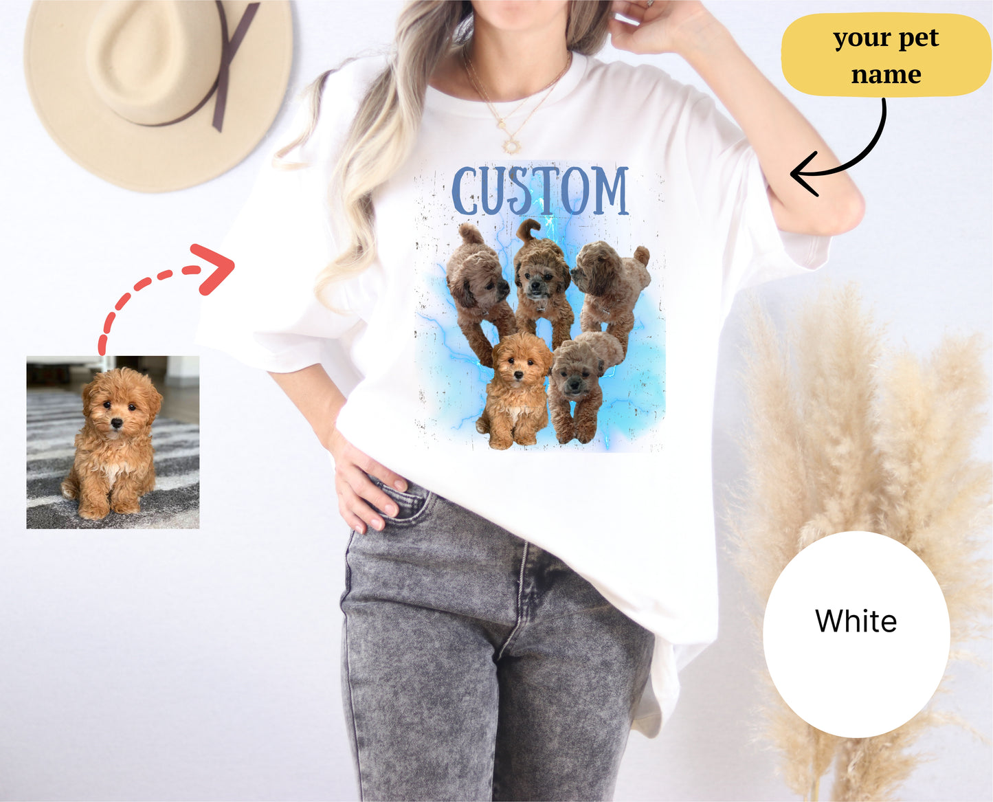 Pet Photo + Name CUSTOM T-SHIRT