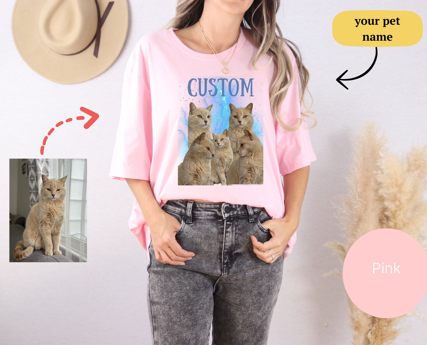 Pet Photo + Name CUSTOM T-SHIRT