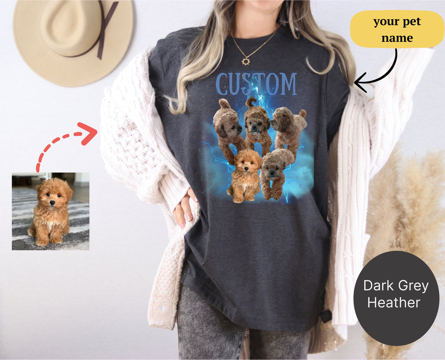 Pet Photo + Name CUSTOM T-SHIRT